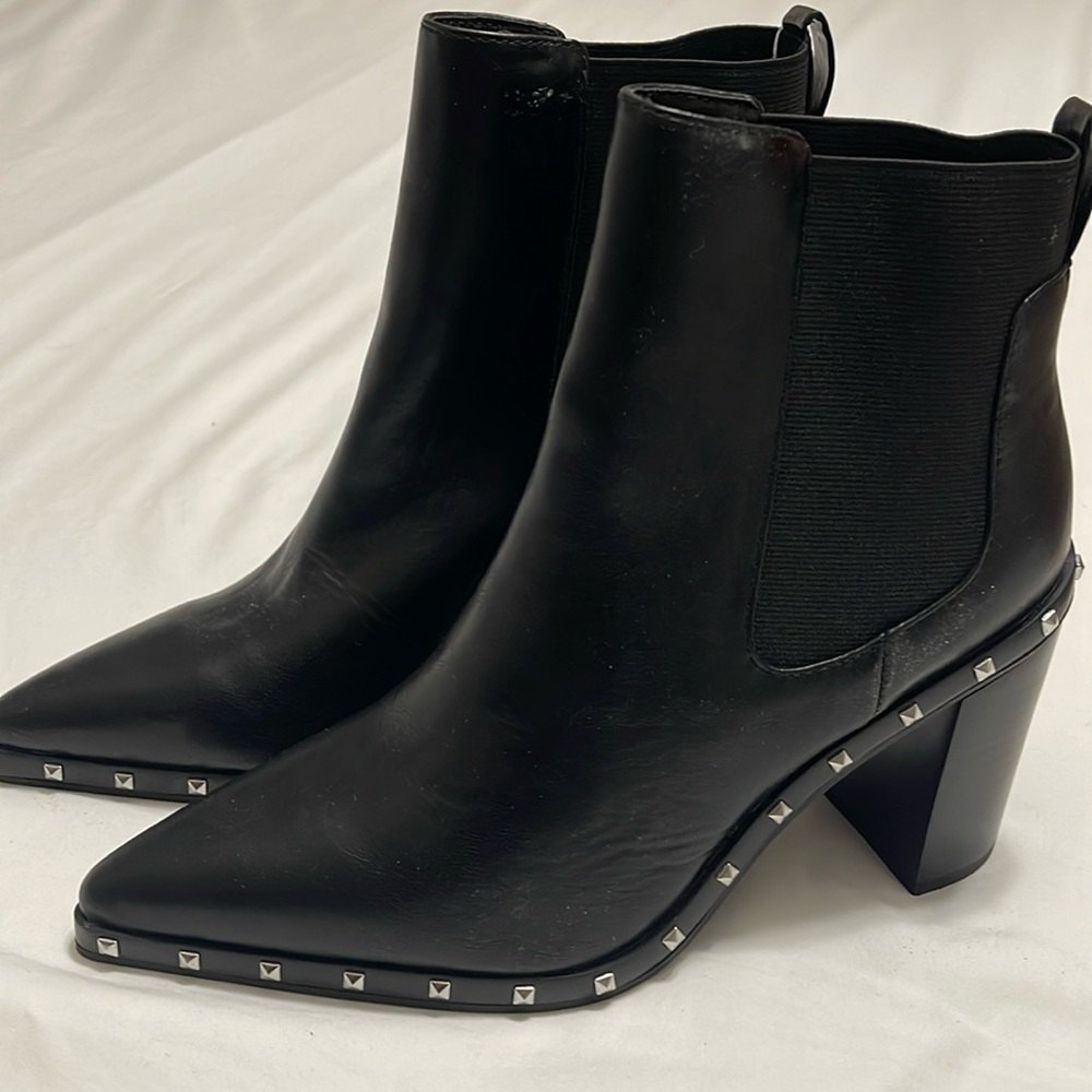 Charles David-Black Leather Booties